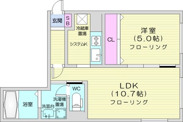 平岸駅 徒歩7分 1階の物件間取画像